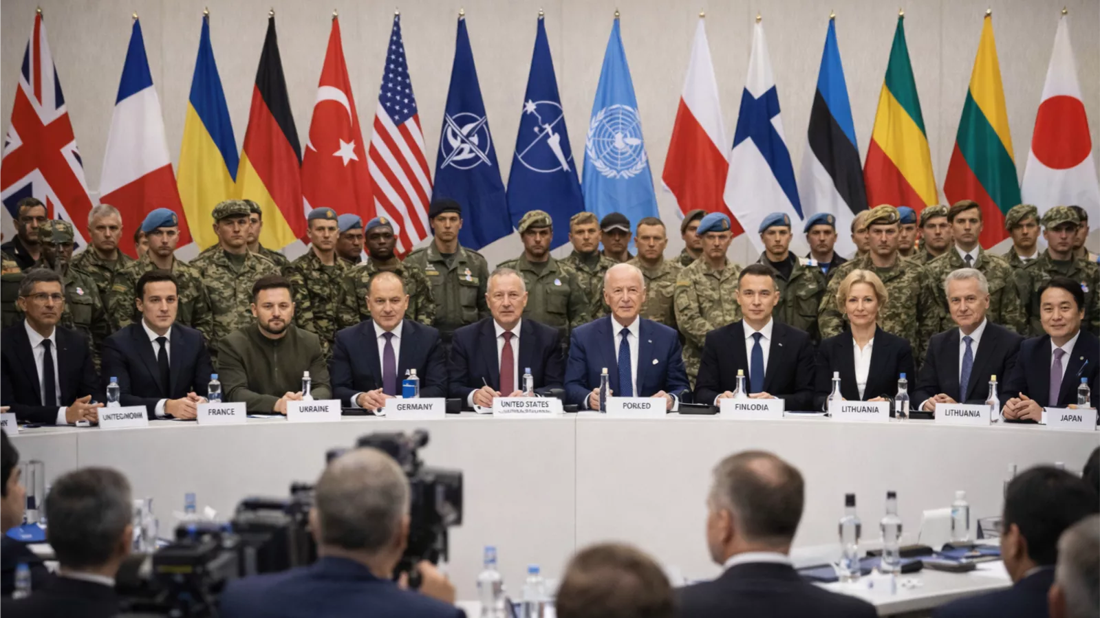 World leaders meeting at an international security summit