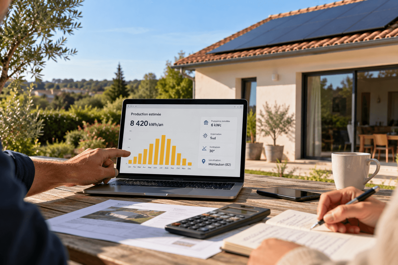 photo d'une simulation photovoltaïque à Montauban