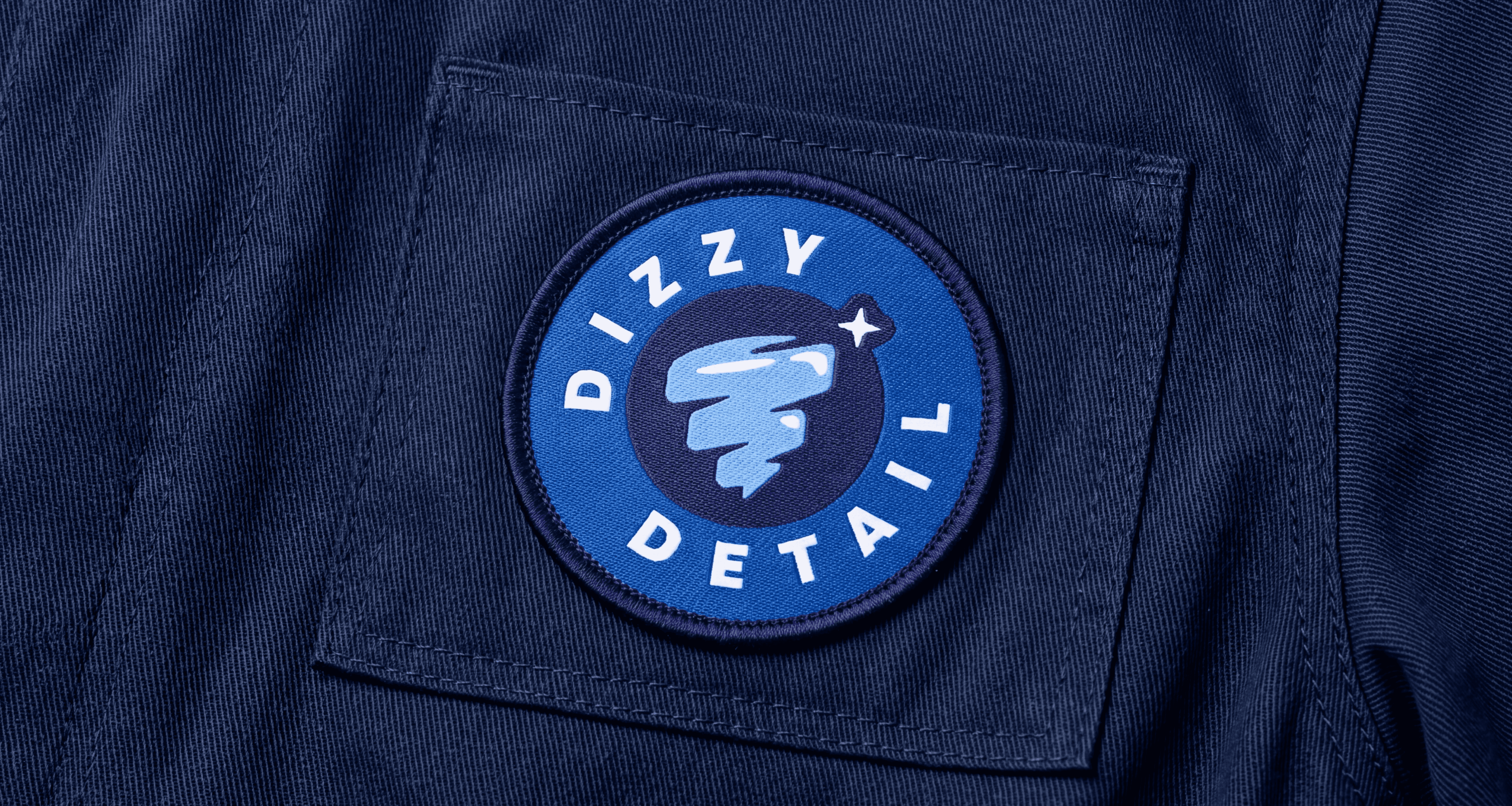 dizzy detail patch on navy blue jumpsuit