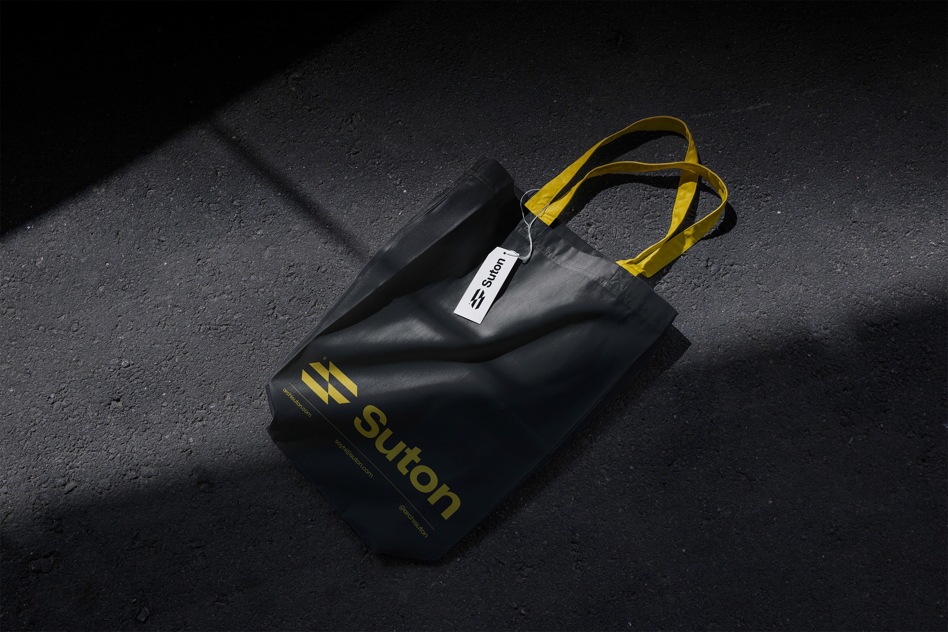 Suton Architecture Company Branded Tote Bag, Modern Tote Bag In Use