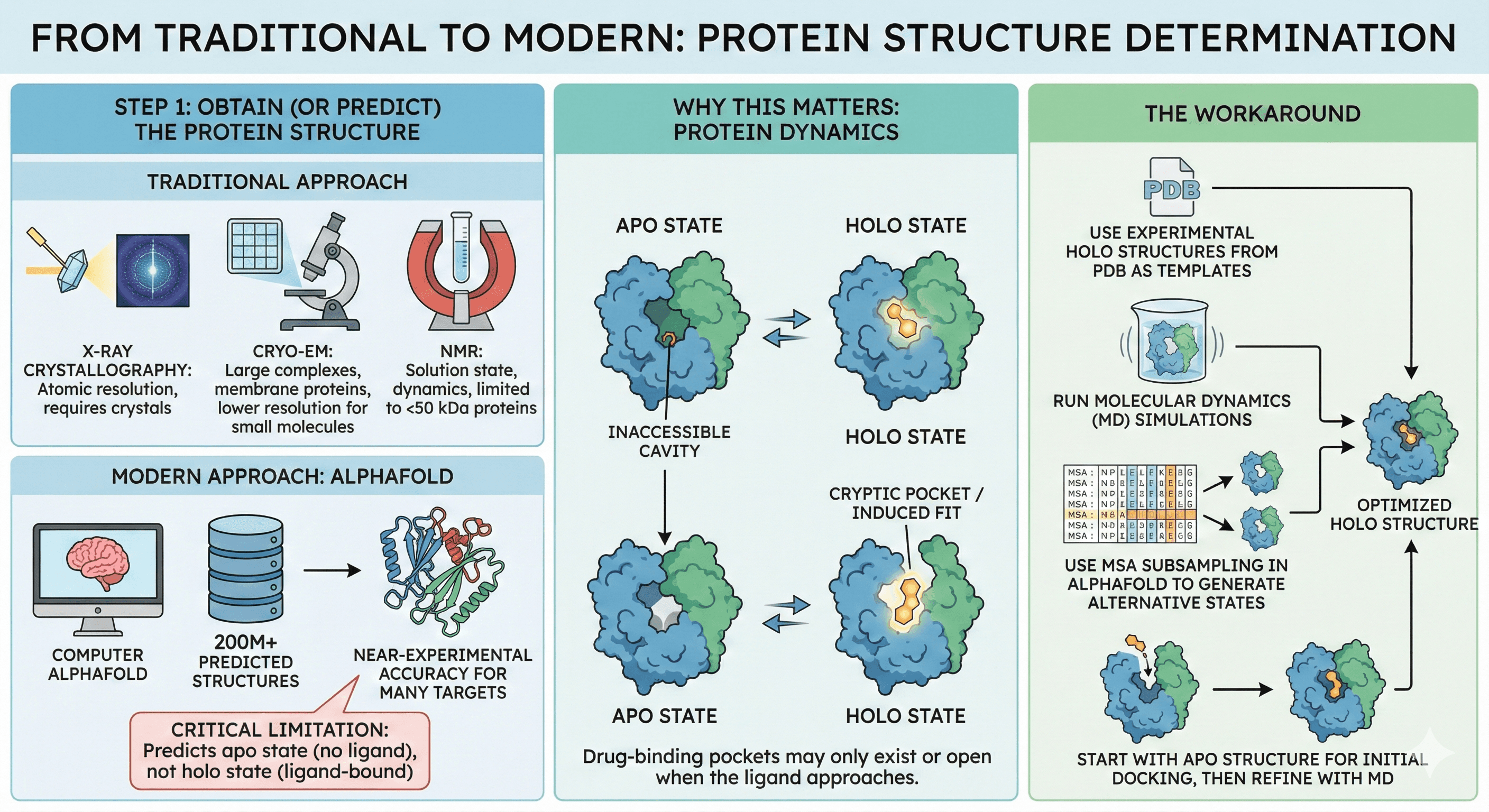 Image Diagram Showcasing Traditional and Modern Protein Structure Determination Techniques
