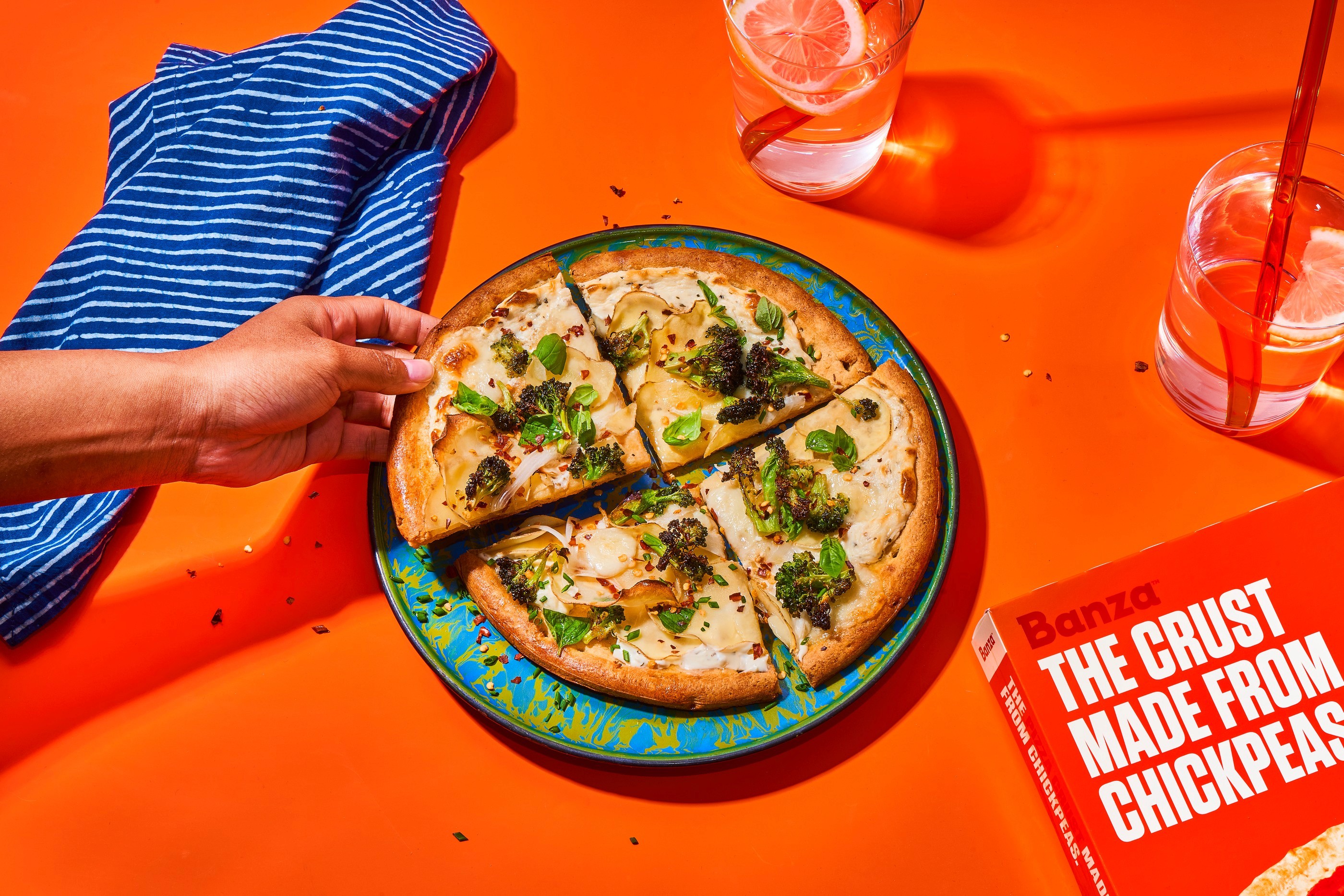Pizza crust with packaging