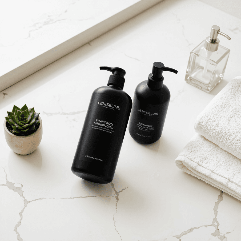 product photography of shampoo bottle