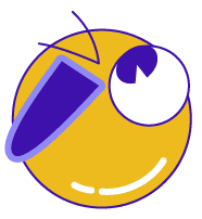 An emoji style sticker of a winking face