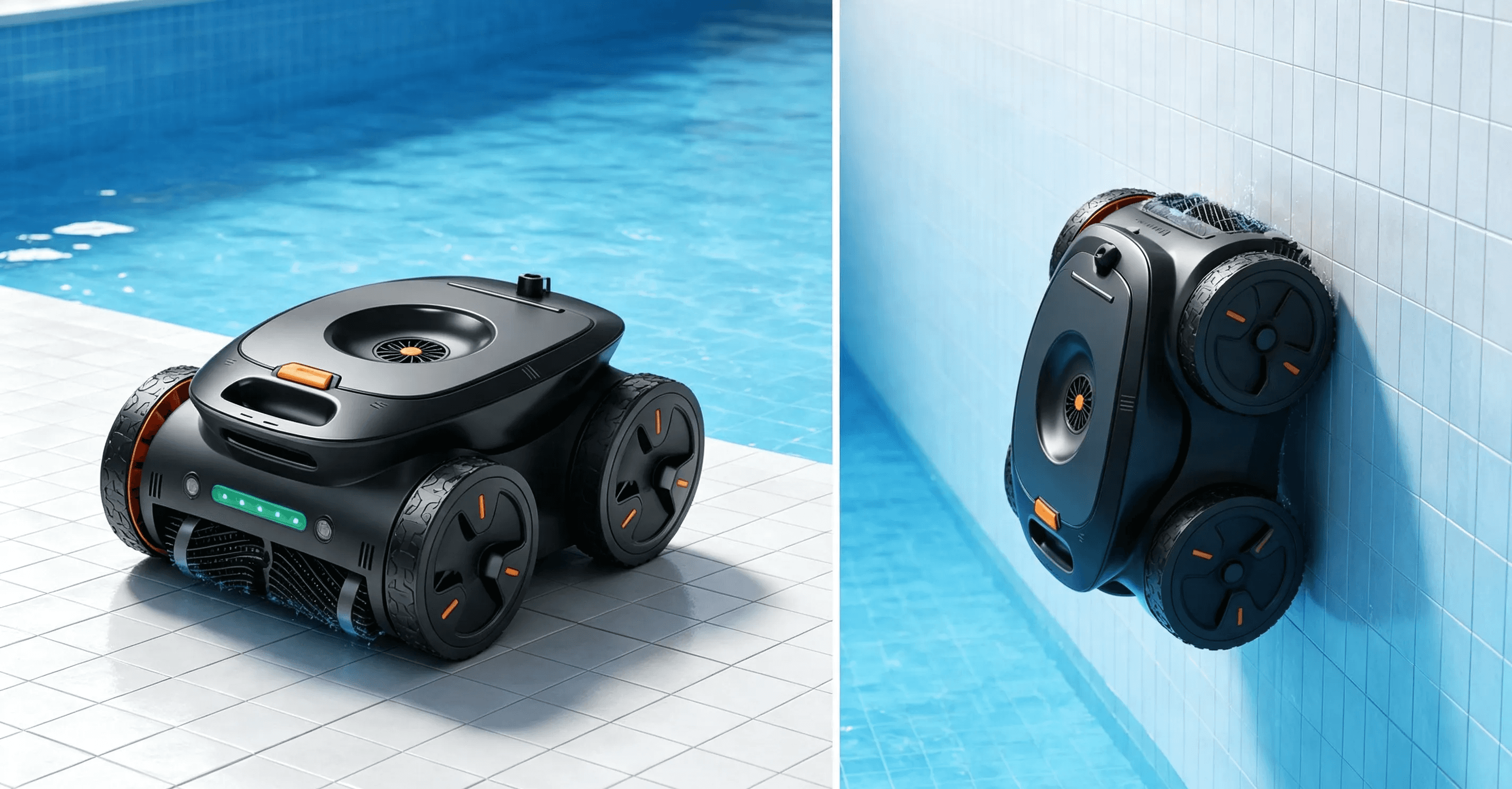 Main internal components of a robotic pool cleaner system