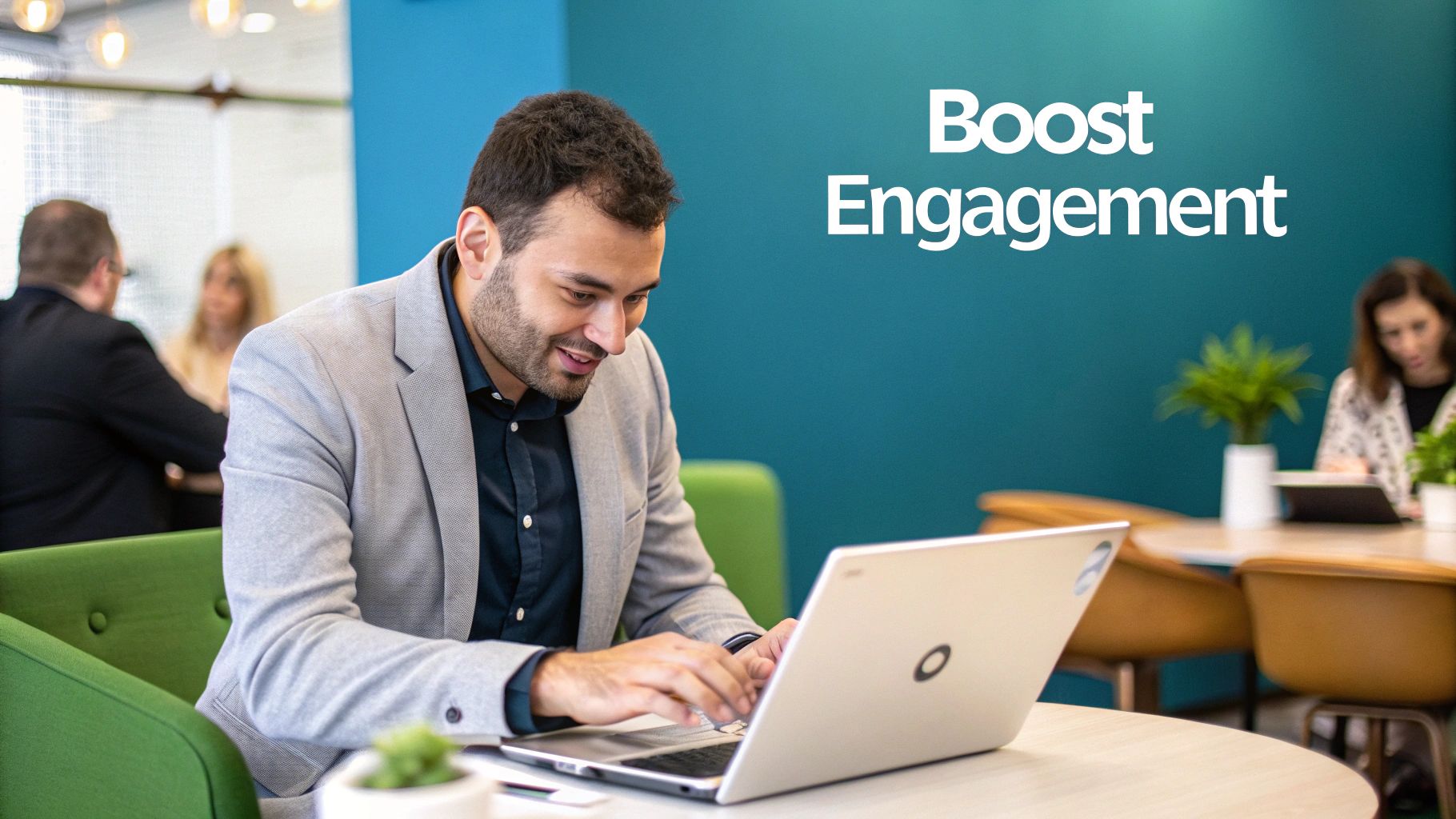 A person editing a video on a laptop, with LinkedIn's interface visible in the background, symbolising professional video content creation.