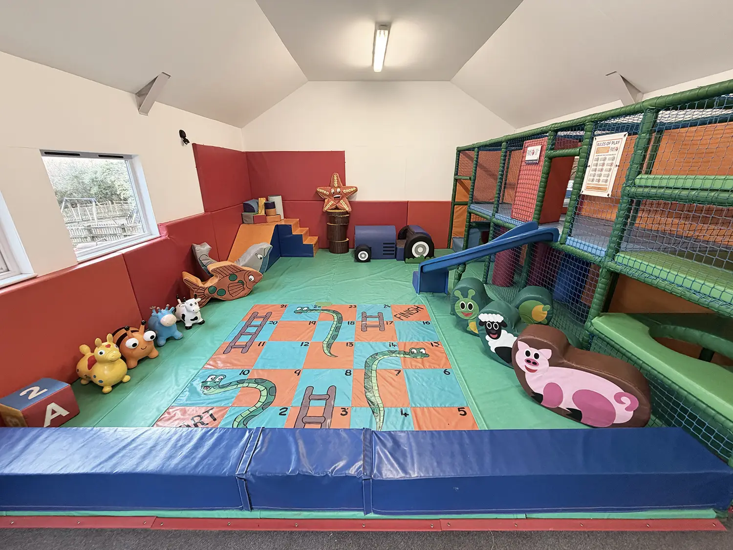 Colourful soft play barn at the Froomies farm before its transformation into a gym