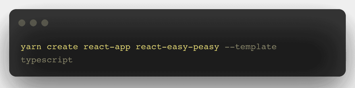 A code snippet to create a React application.