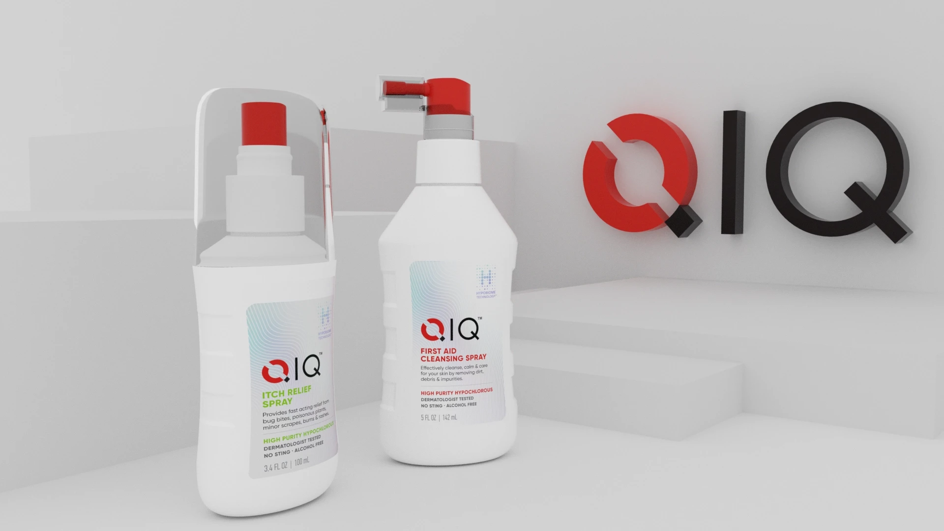 Qiq 3d branded product render shot