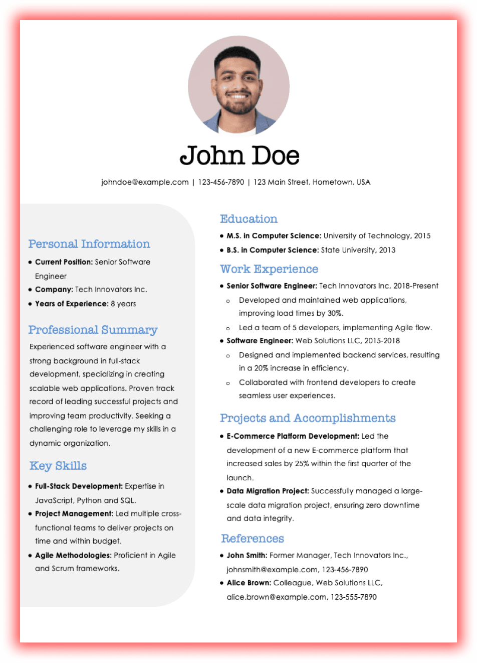 Interview One-Pager Template