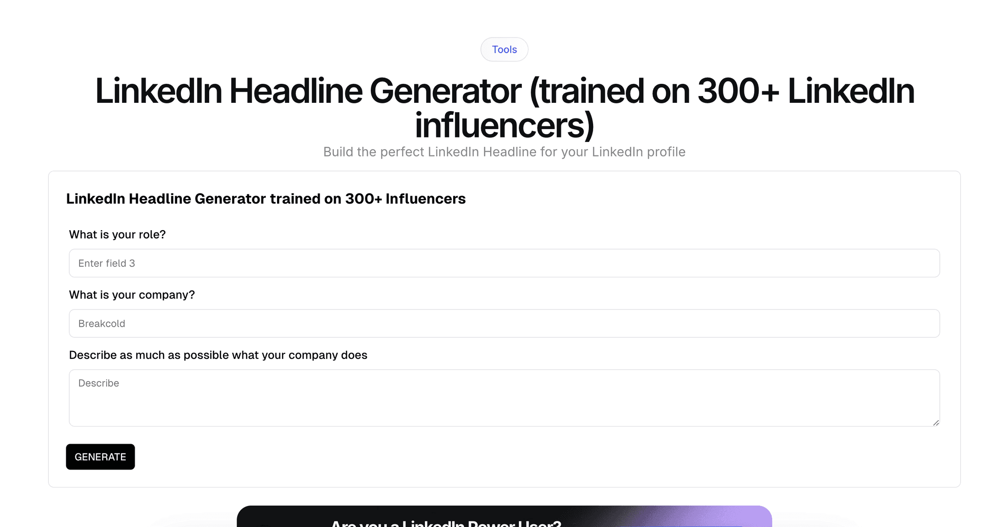 LinkedIn Headline Generator