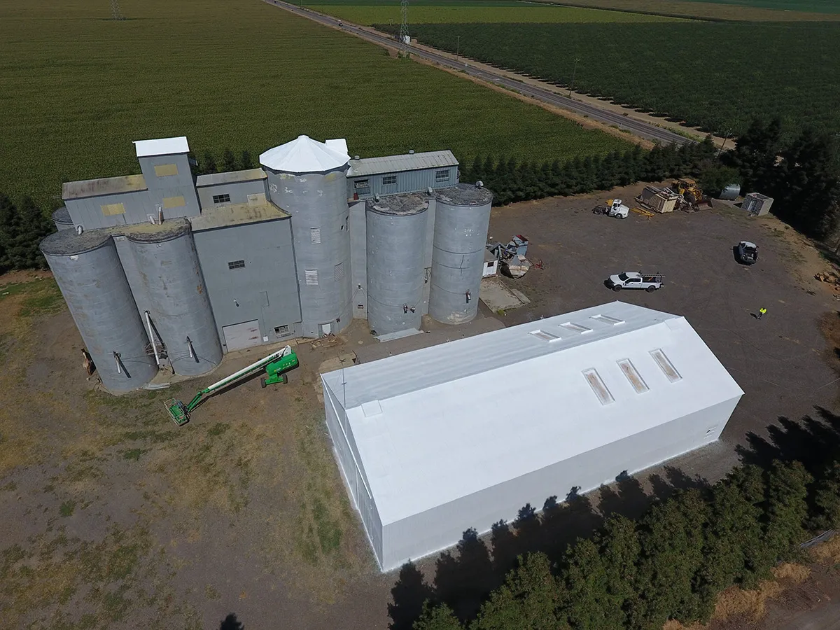 New spray foam roofing system with new sky lights