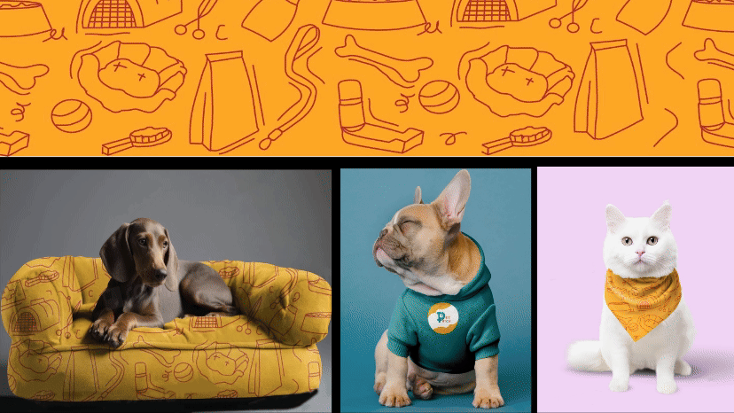 Cat and Dog with Pet patch merch