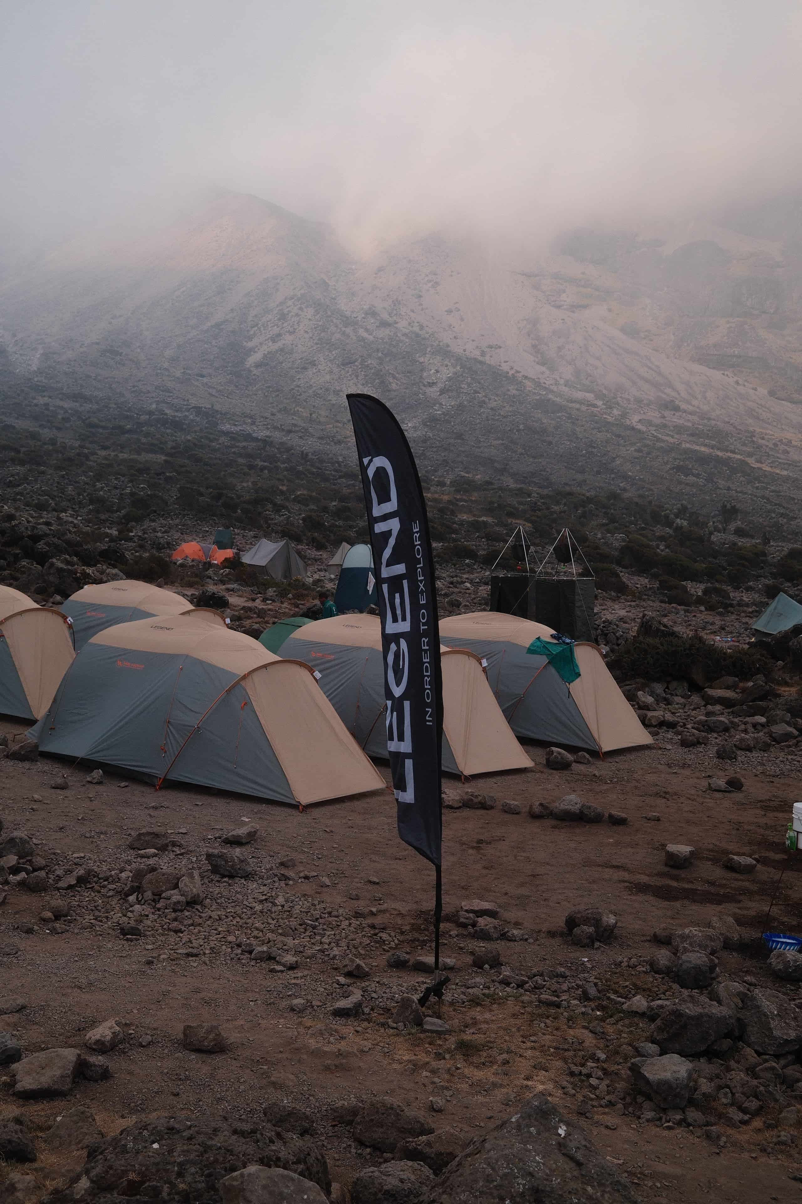 Camp set up on Kilimanjaro