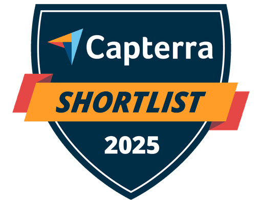 Capterra Shortlist 2025 award badge highlighting Xmind as a top shortlisted product for user satisfaction and functionality.