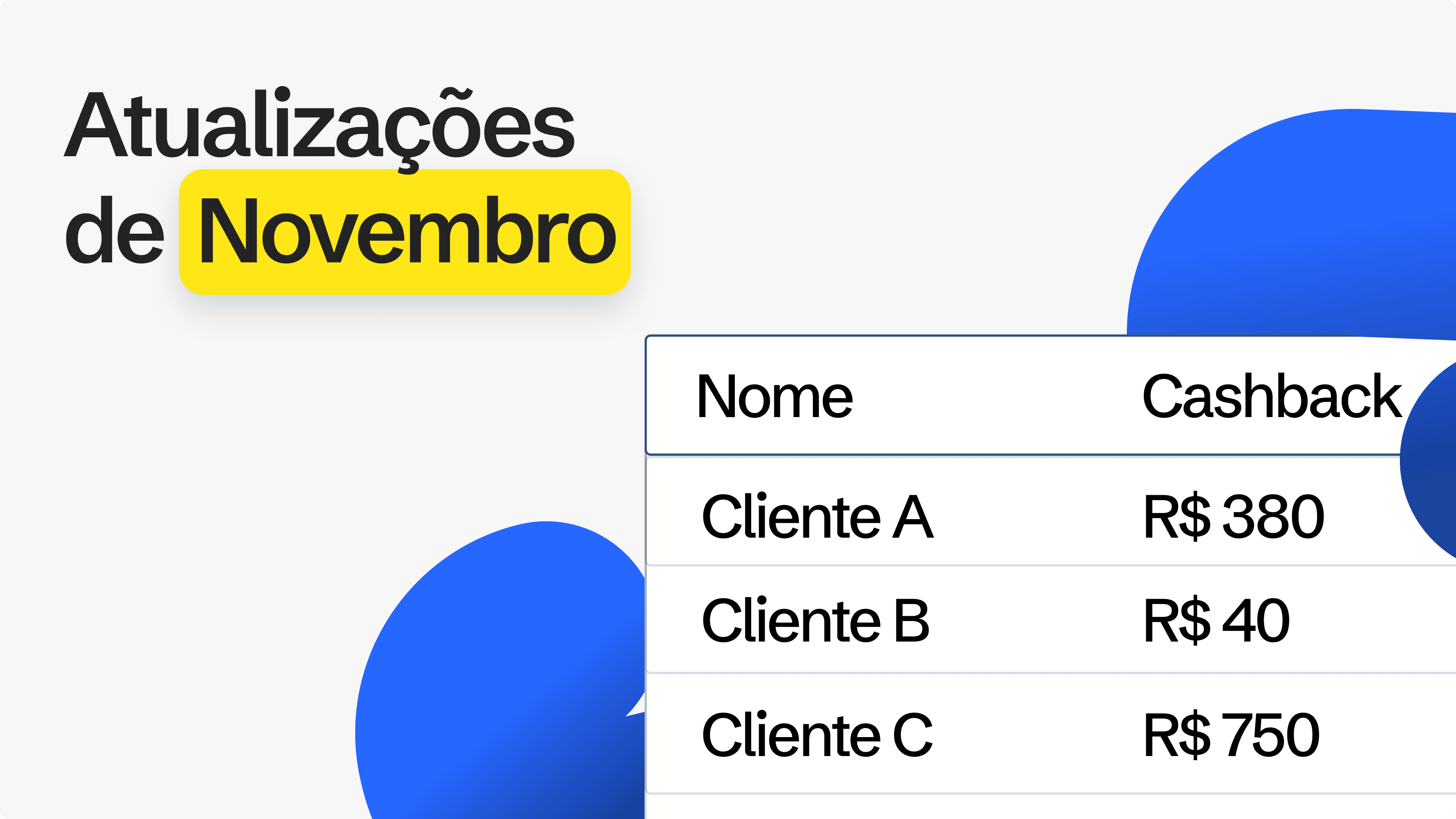 Atualizações de Novembro