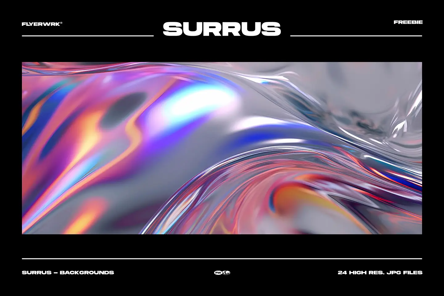 Surrus chromatic abstract liquid texture with psychedelic rainbow reflections