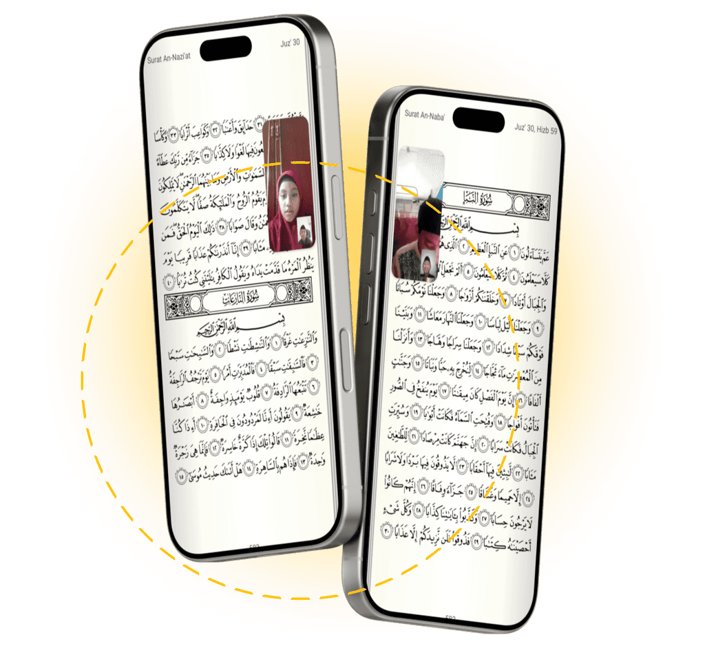 2 mobile mockups for illustrate online learning process