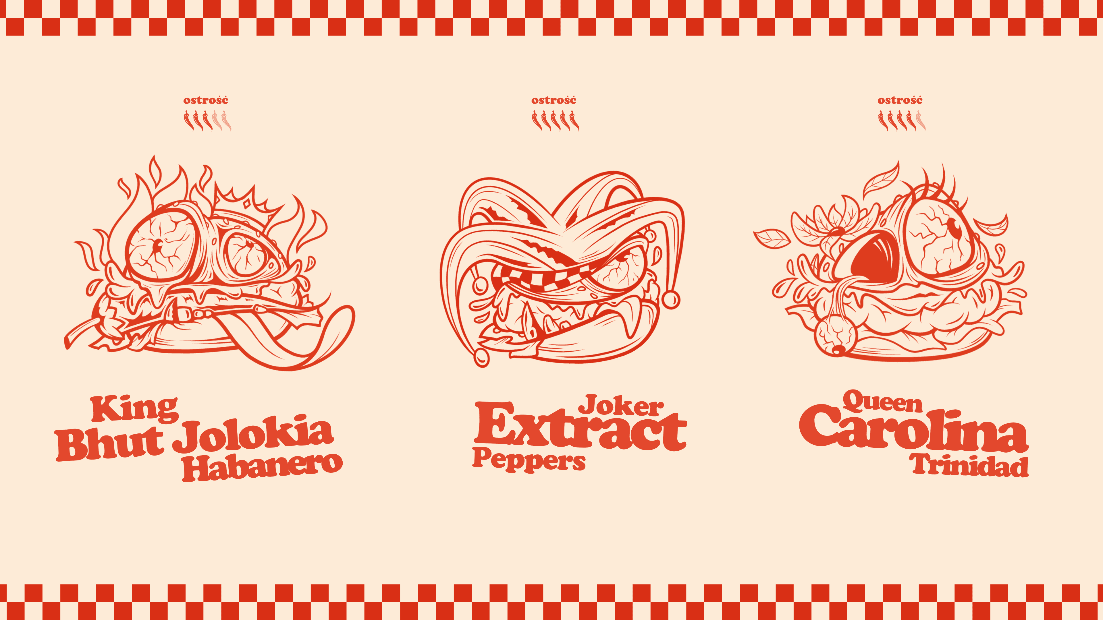 Chili sauces labels