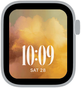 lemon haze Apple Watch face preview 2 featuring watercolor, abstract, gradient, and summer.