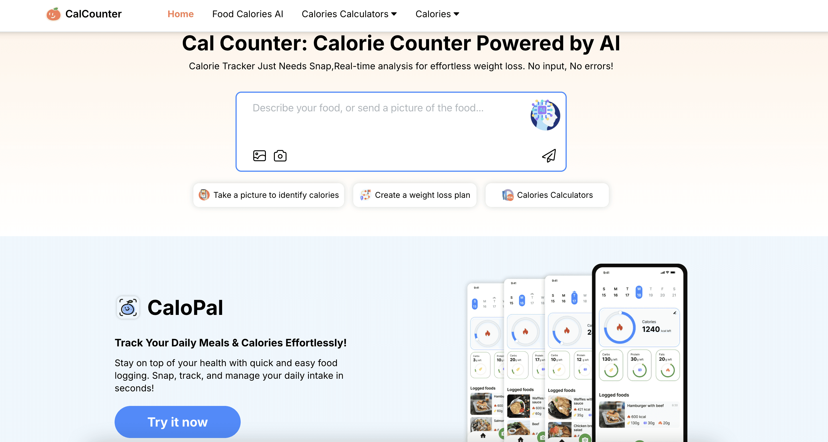 AI-powered tool for counting calories