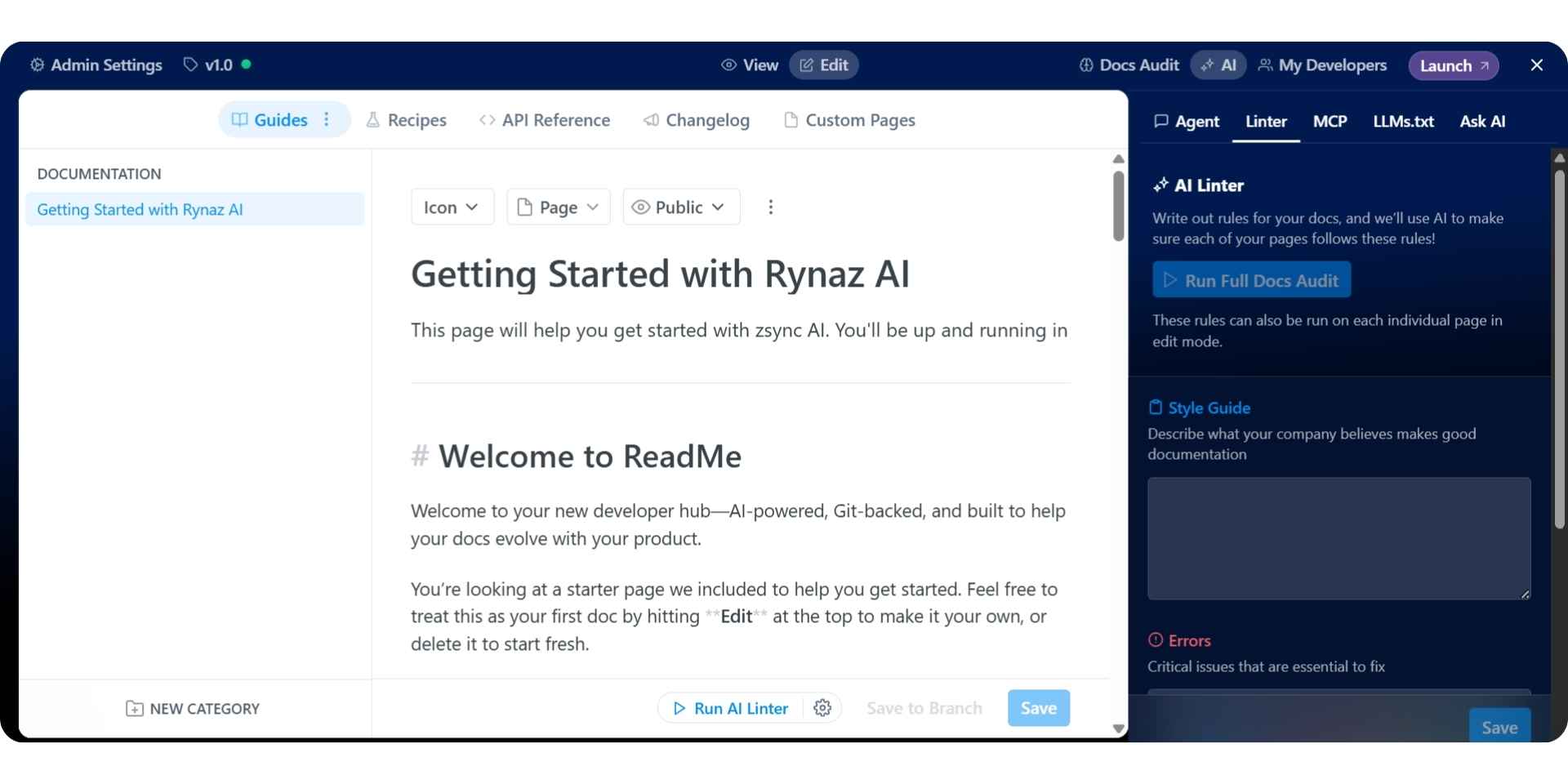 ReadMe Dashboard