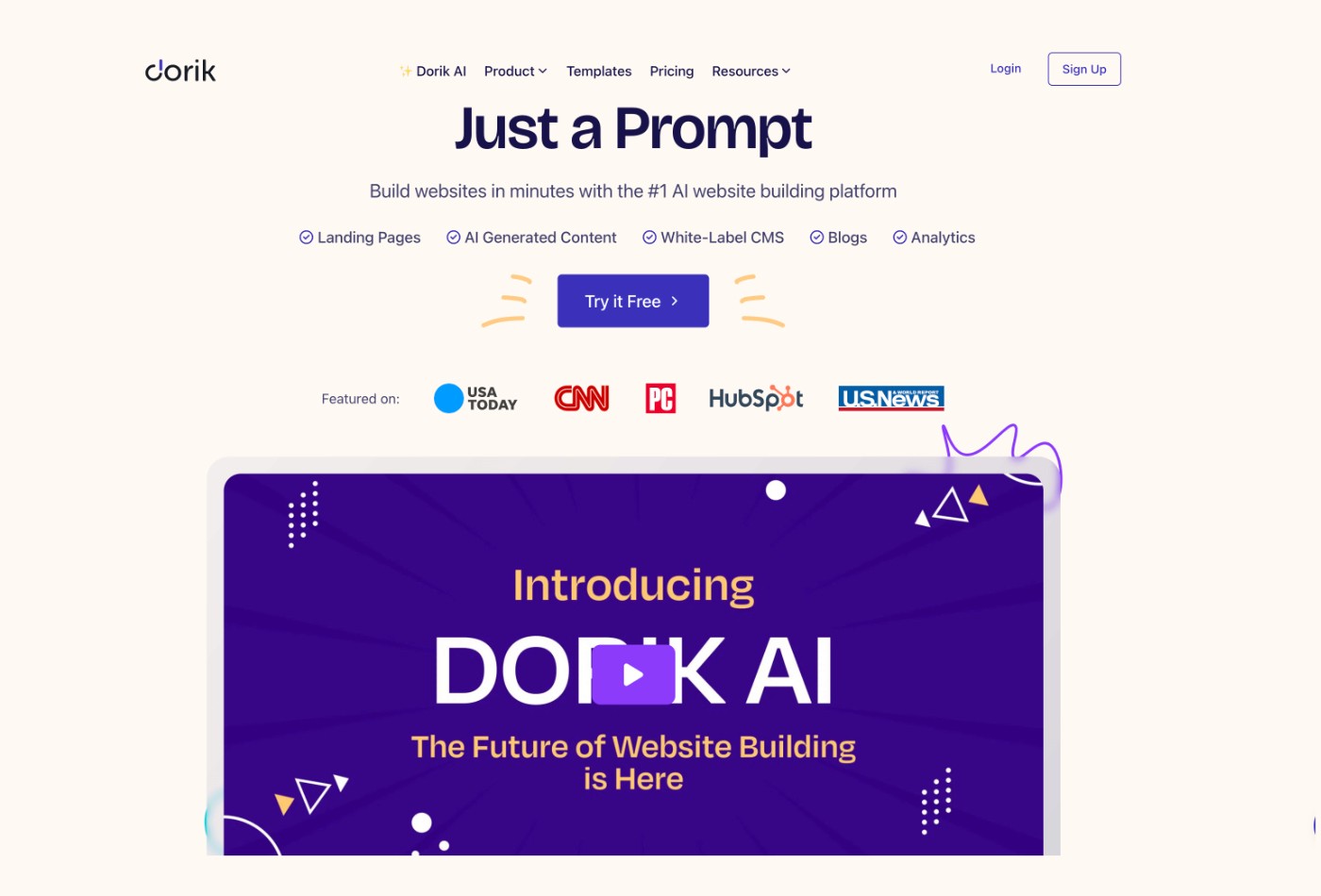 Dorik AI website builder