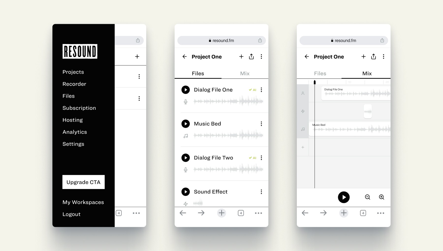 Image of early wireframes for a mobile-first creator app