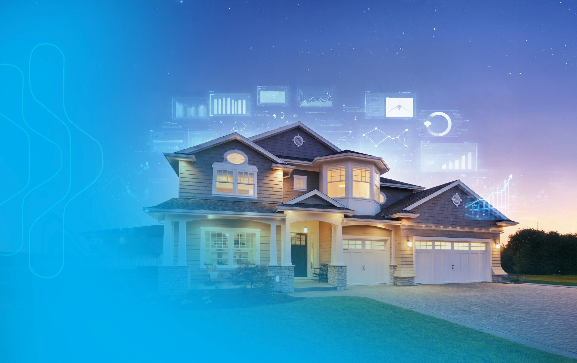 Dynamic picture of a cyclist riding downhill