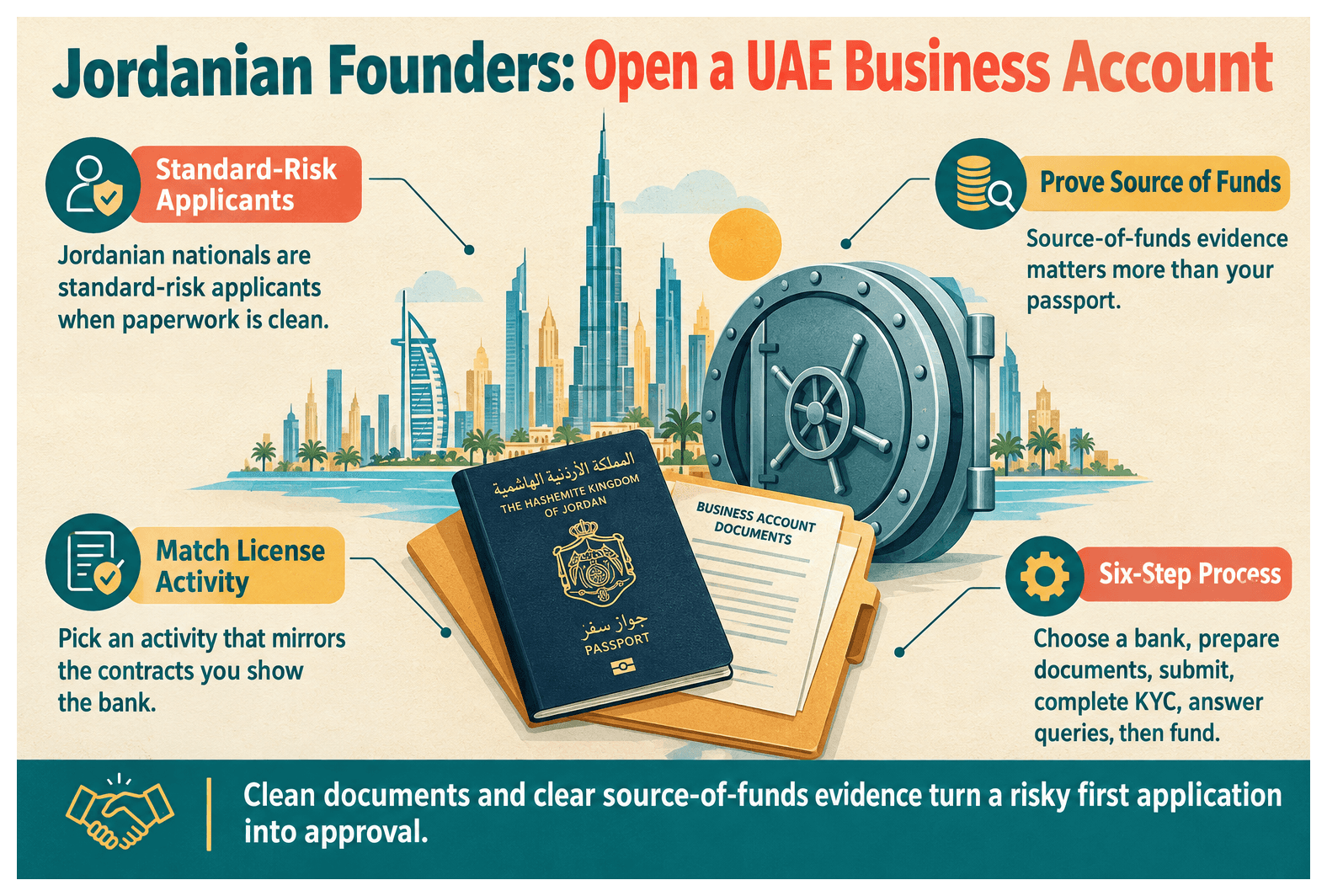 Infographic: Opening a UAE Corporate Bank Account as a Jordanian Entrepreneur