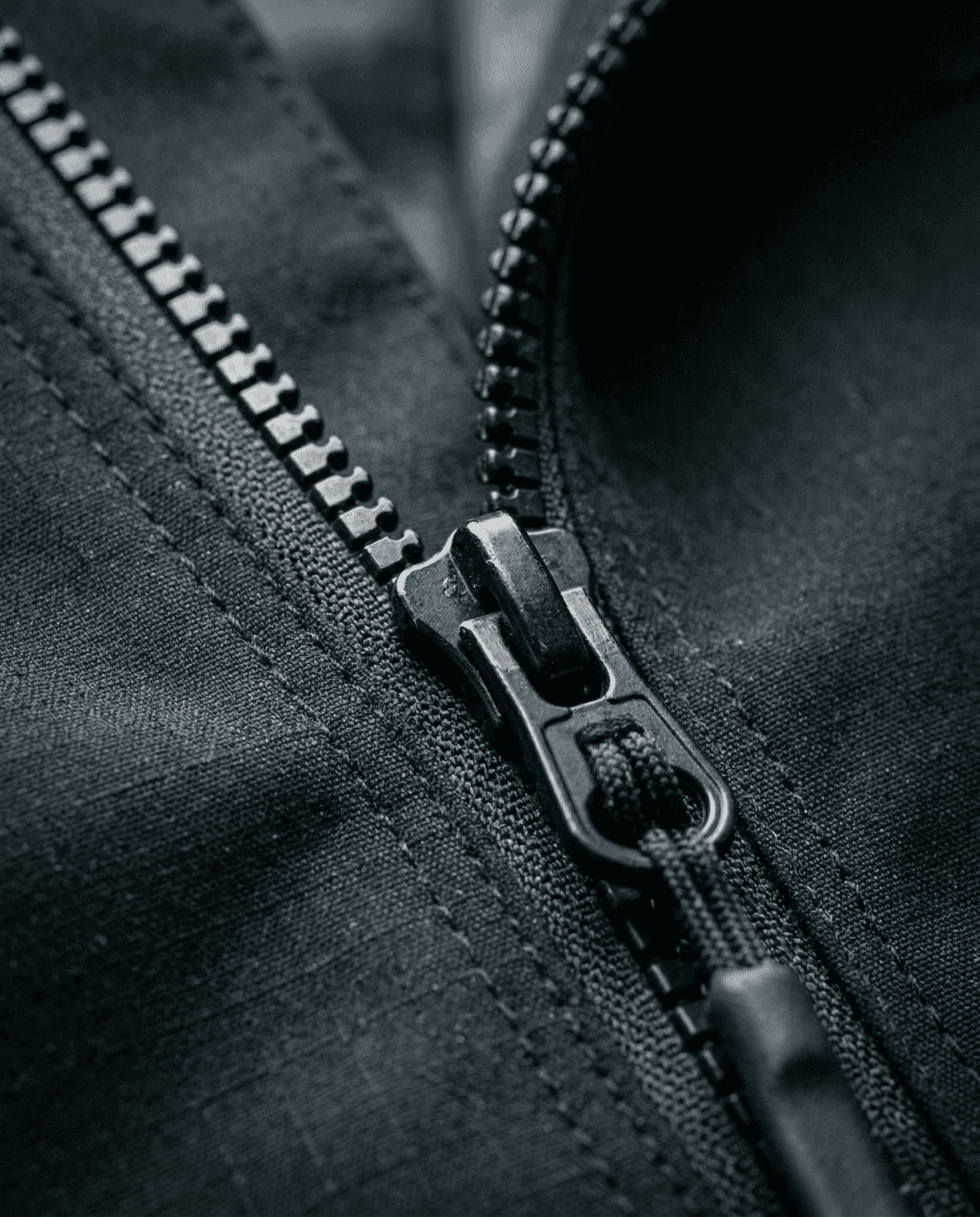 a black and white photo of a zipper