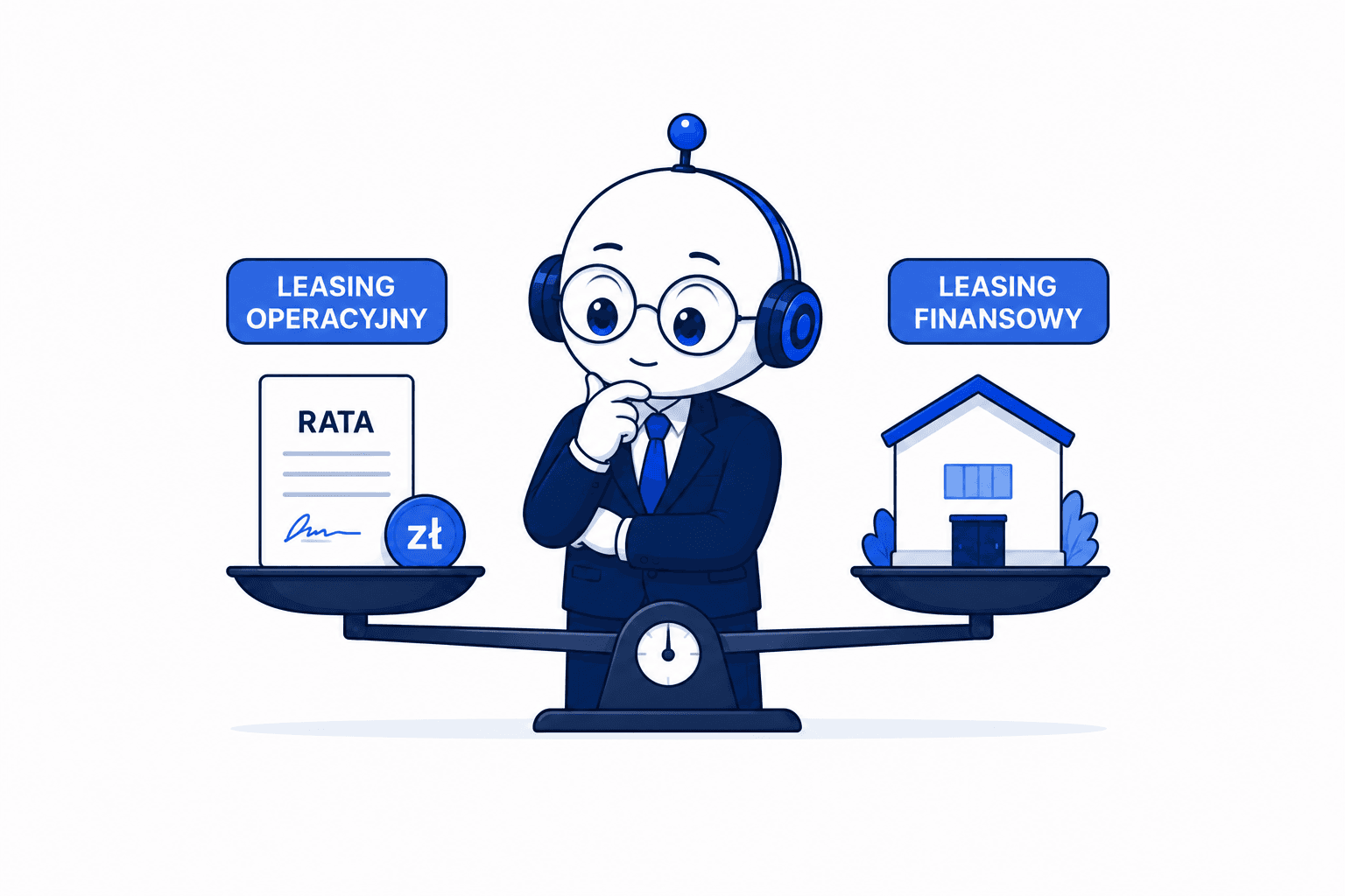 Księgobot porównujący leasing operacyjny i leasing finansowy przed wyborem odpowiedniego rozwiązania.