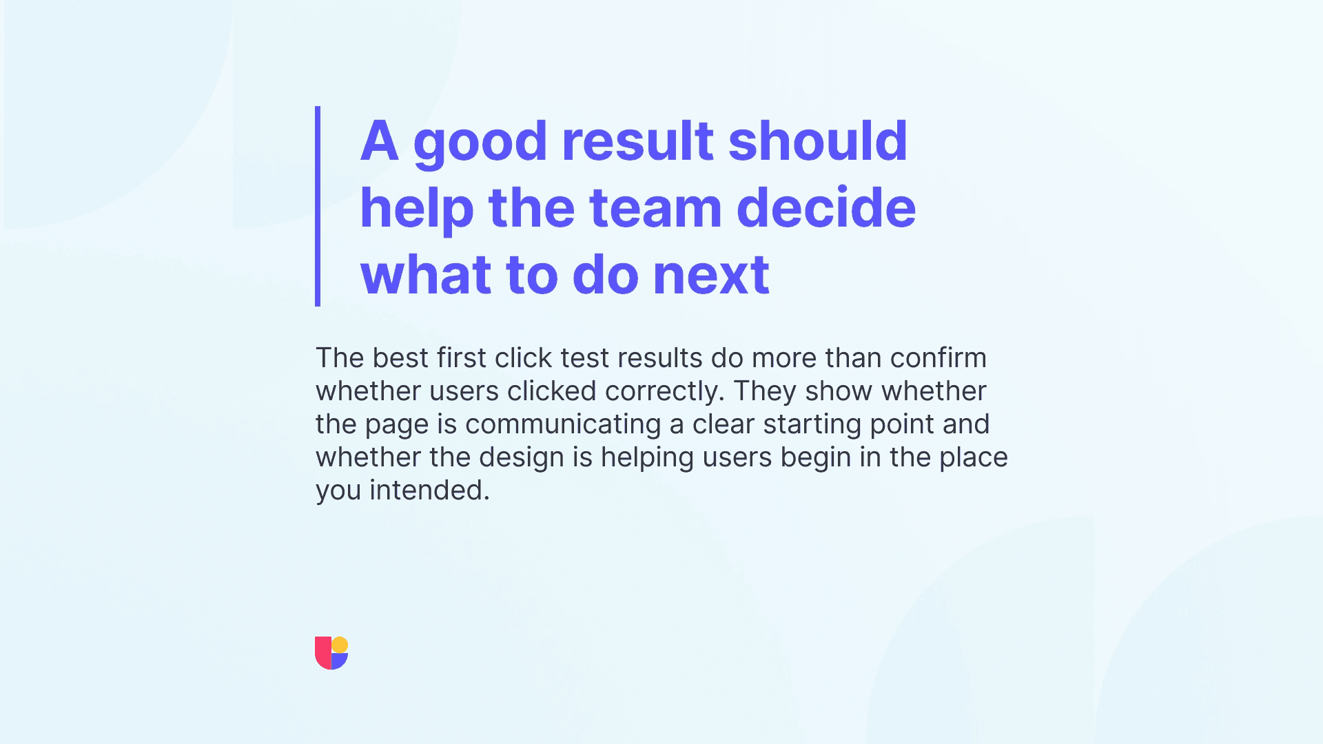 Importance of what constitutes a good research result is highlighted in the text of this banner.
