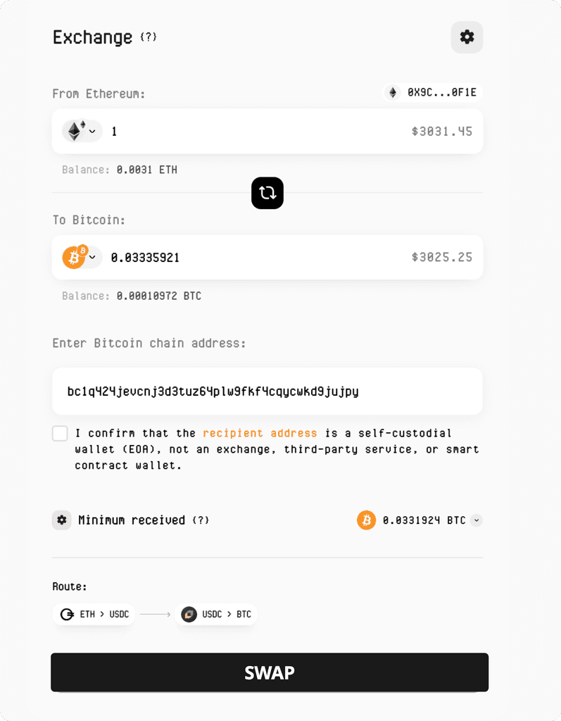 How to Bridge ETH to BTC?