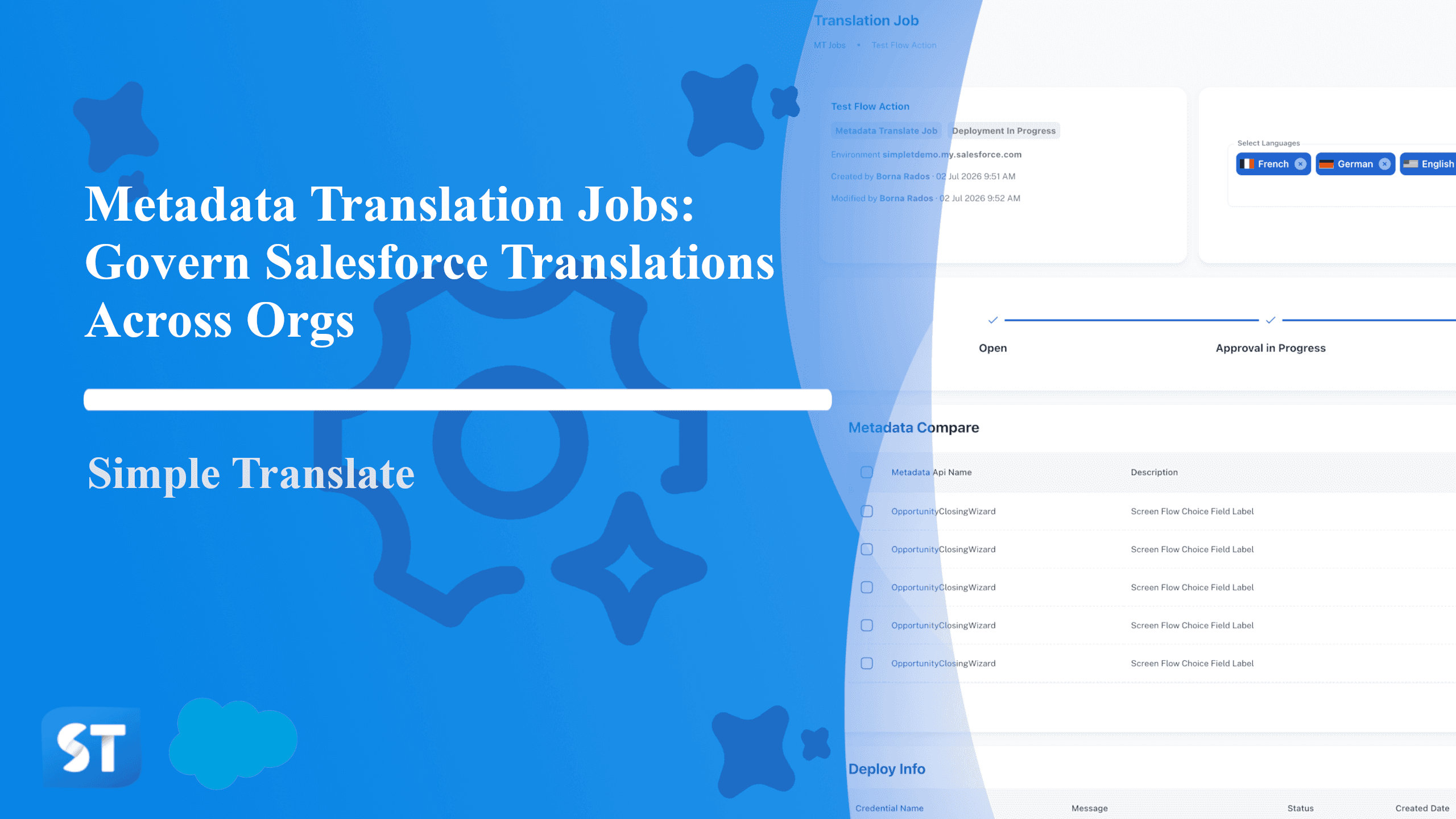 Metadata Translation Jobs overview in SimpleT