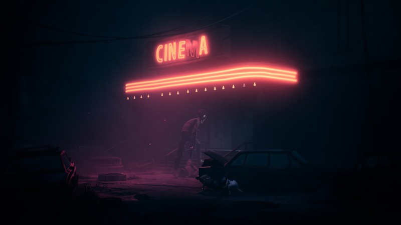 Reanimal gameplay ville abandonnée cinéma néon rouge ambiance post-apocalyptique infiltration coop survival horror PC
