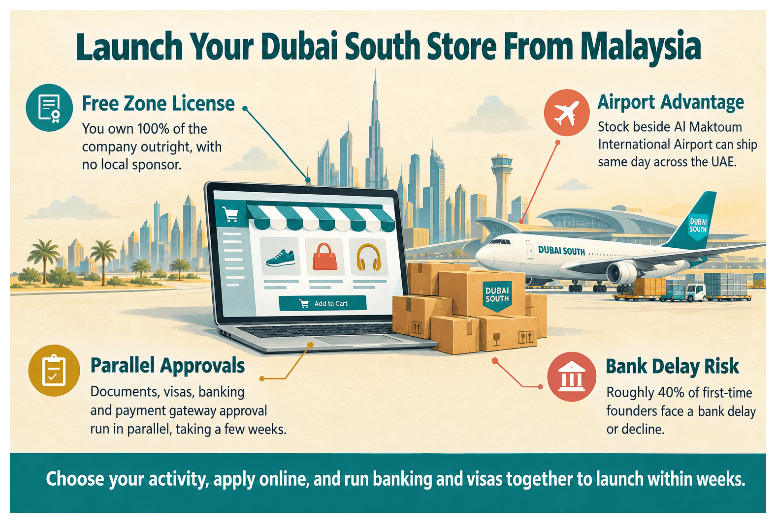 Infographic: How Malaysian Entrepreneurs Set Up a E-Commerce Business in Dubai South
