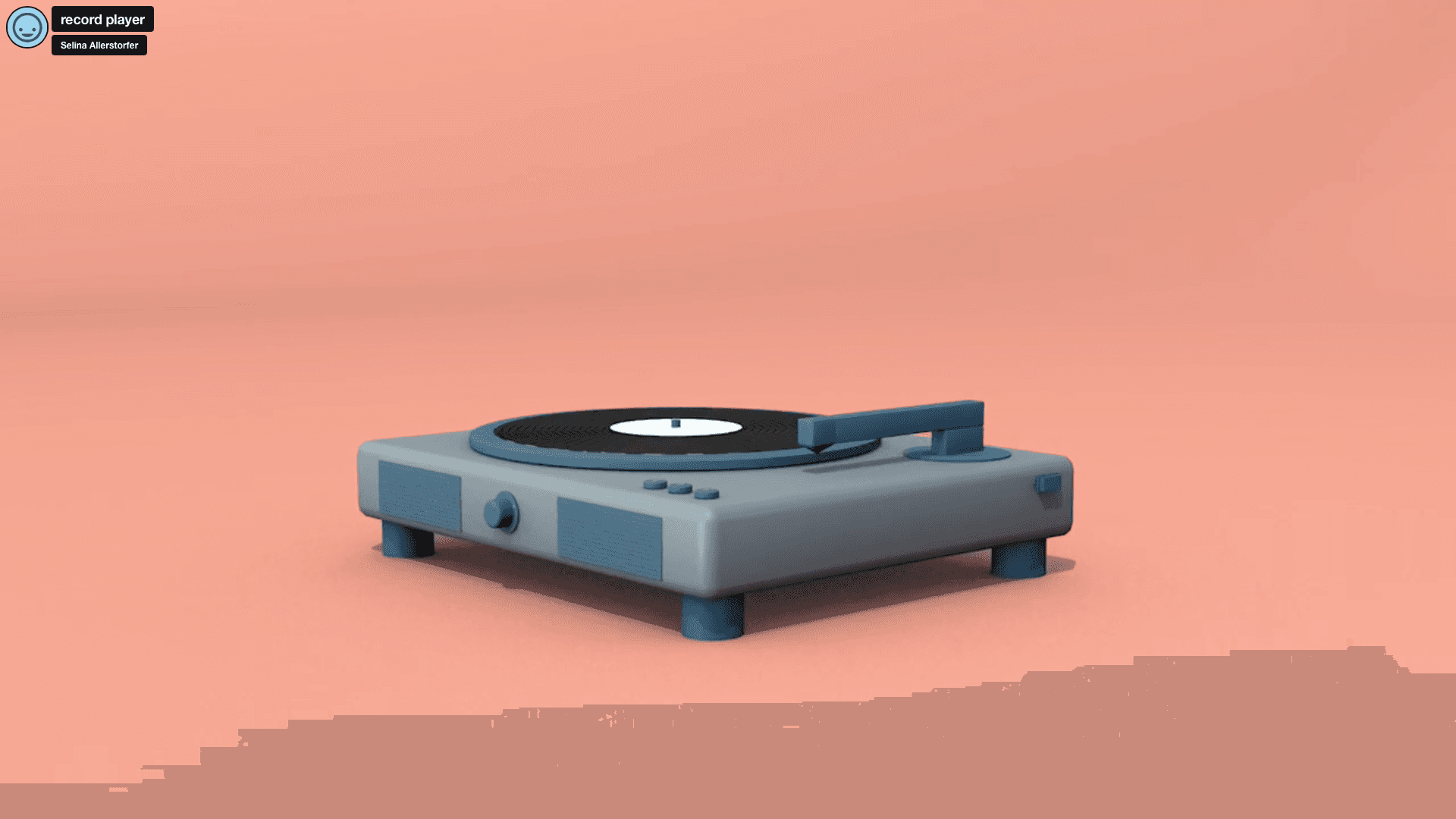 Still of the 3D Animation showing the whole record player