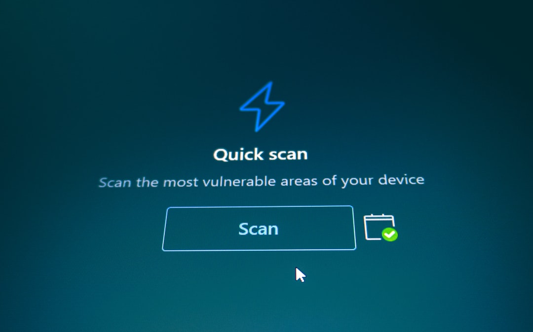 Quick scan button on a blue background