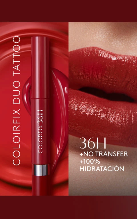 Labial COLORFIX Duo Tattoo 36H - no transfer e hidratación ésika