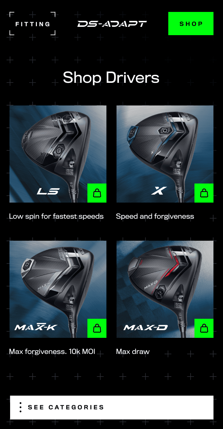 COBRA Golf DS-ADAPT 4 different Drivers to shop - mobile.