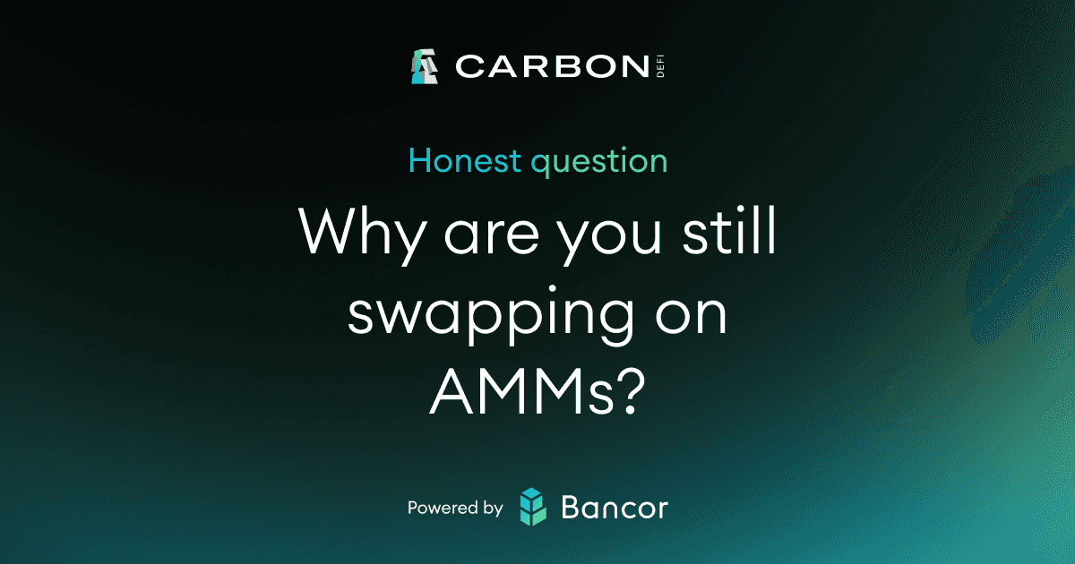 Honest question- Why are you still swapping on AMMs? crypto blockchain trading liquidity defi