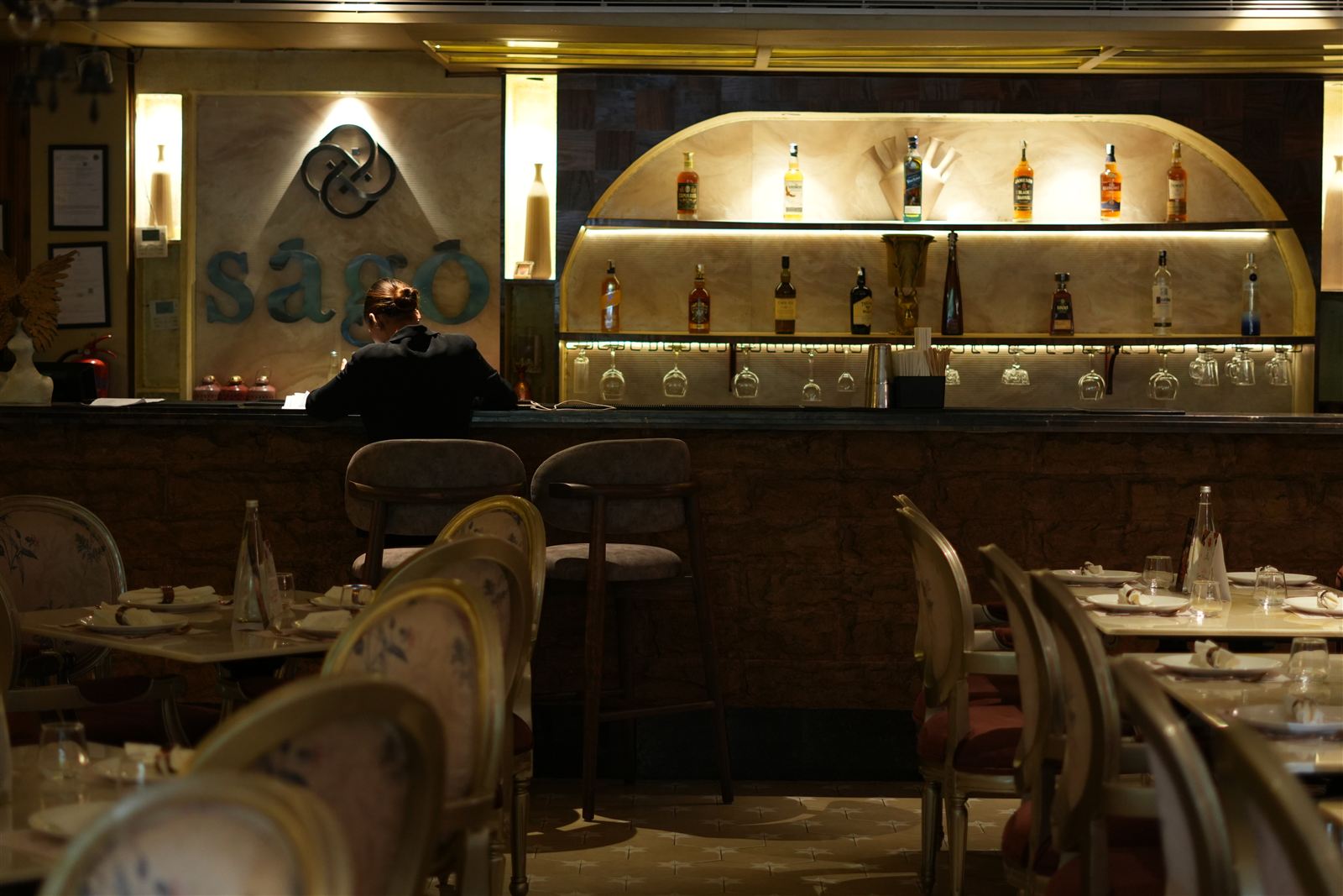 The warm, refined Sago dining room on the Sector 26 fine-dining stretch in Chandigarh