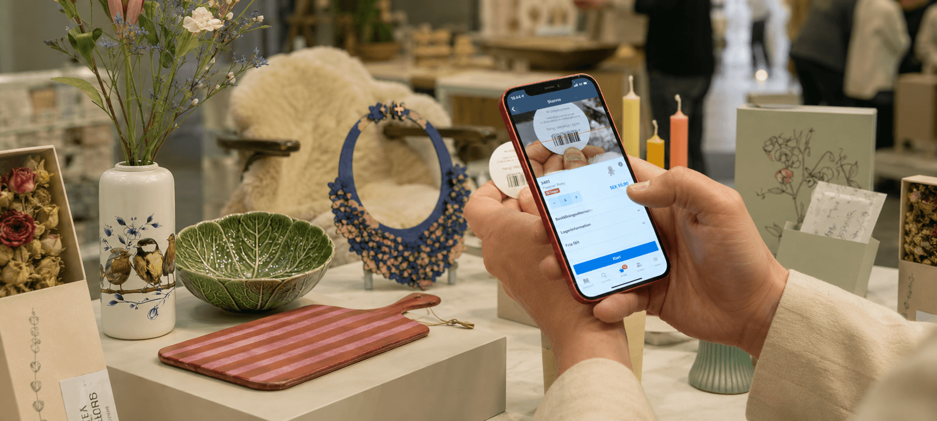 Orderchamp Sales App used to scan and order products at a trade show