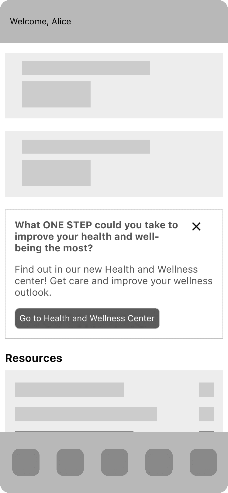 HealthEquity app dashboard with wellness center ad showing