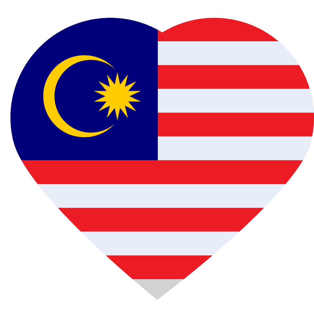 Heart shaped Malaysia flag