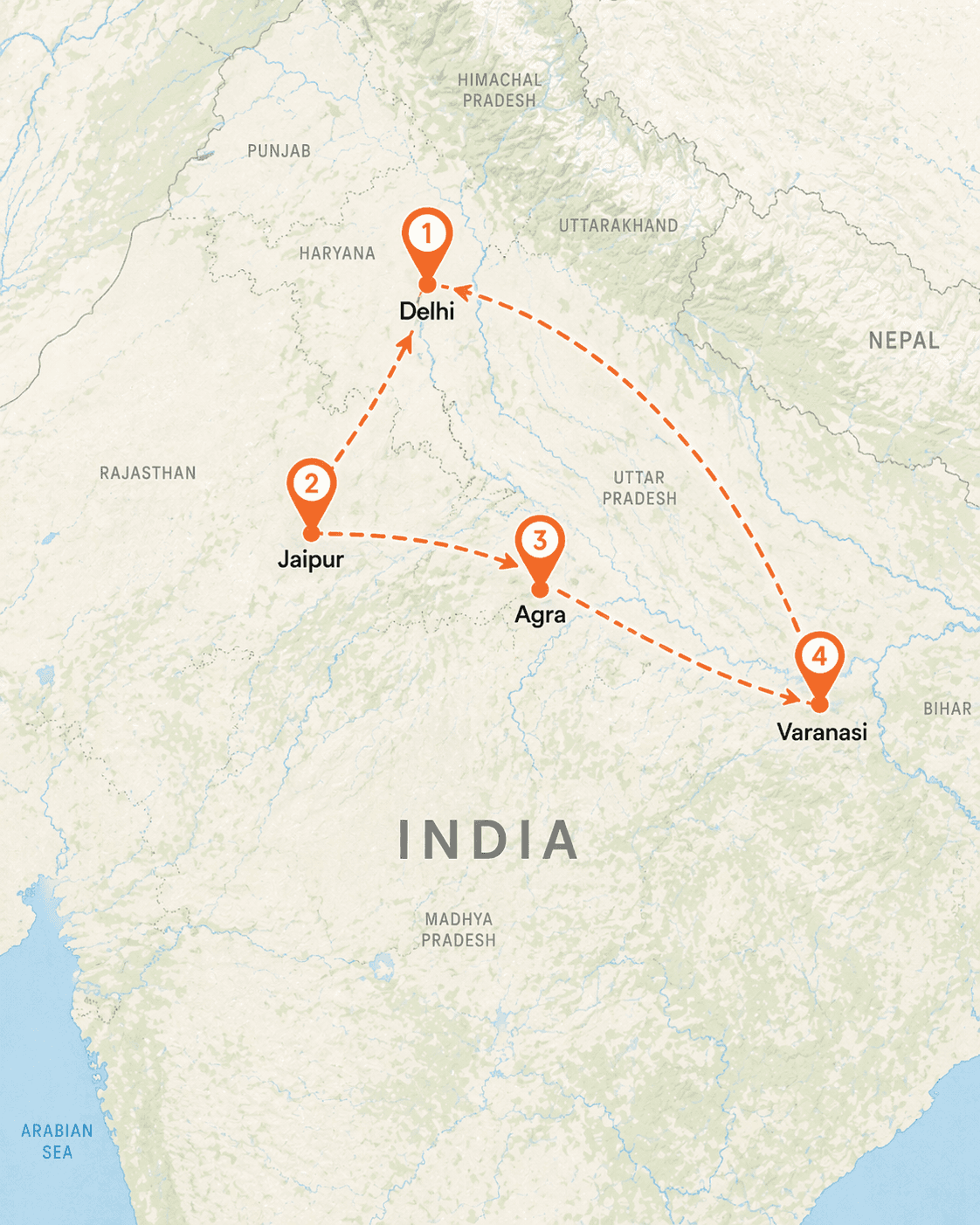 Ruta Mapa India