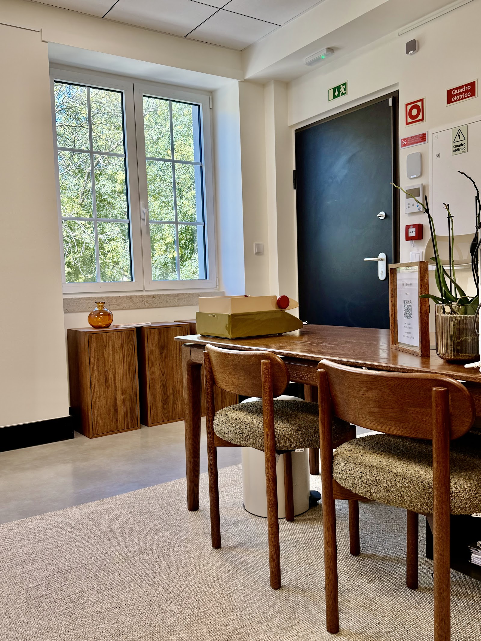 A consultation room by the windows