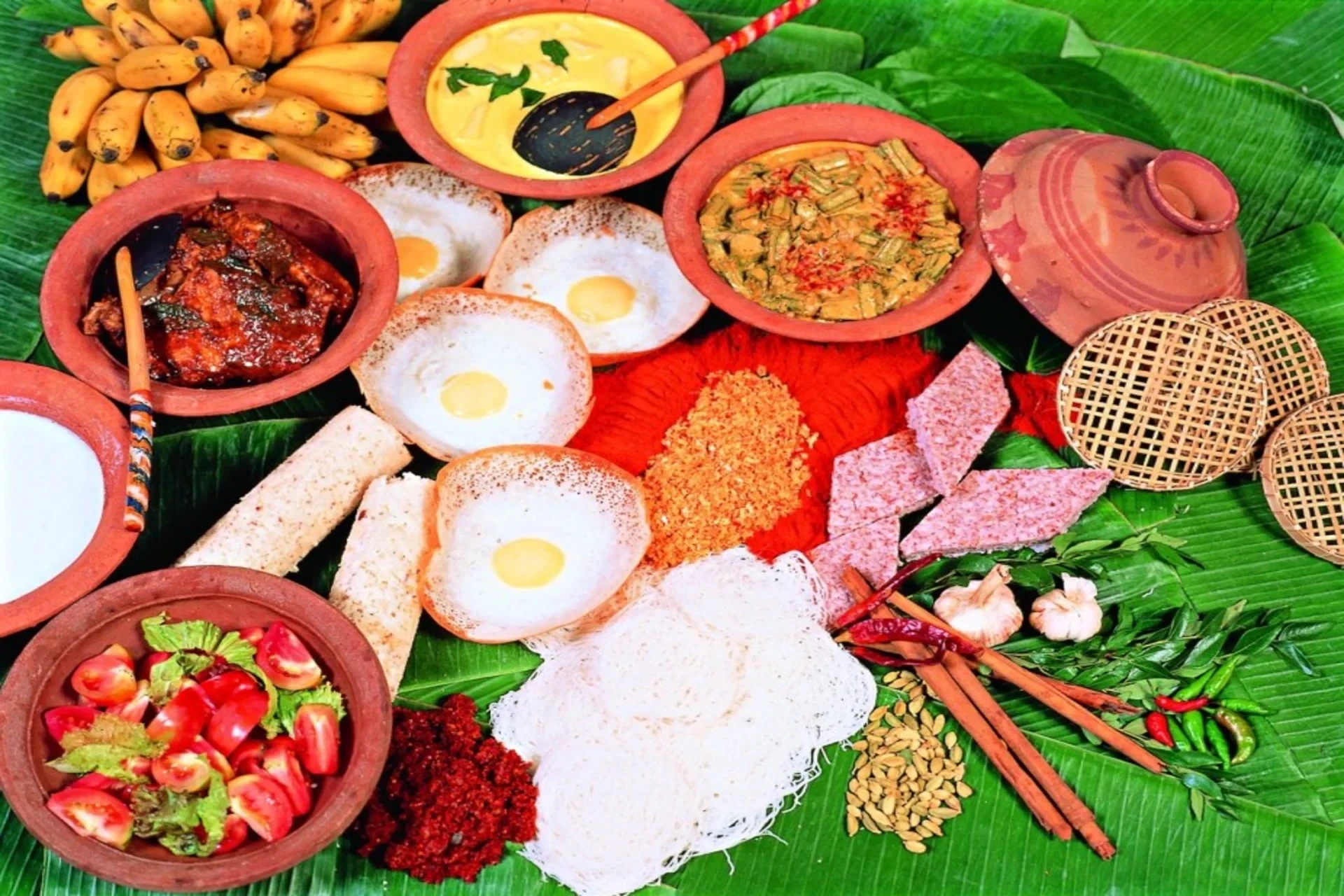 Assortment of Sri Lankan traditional dishes