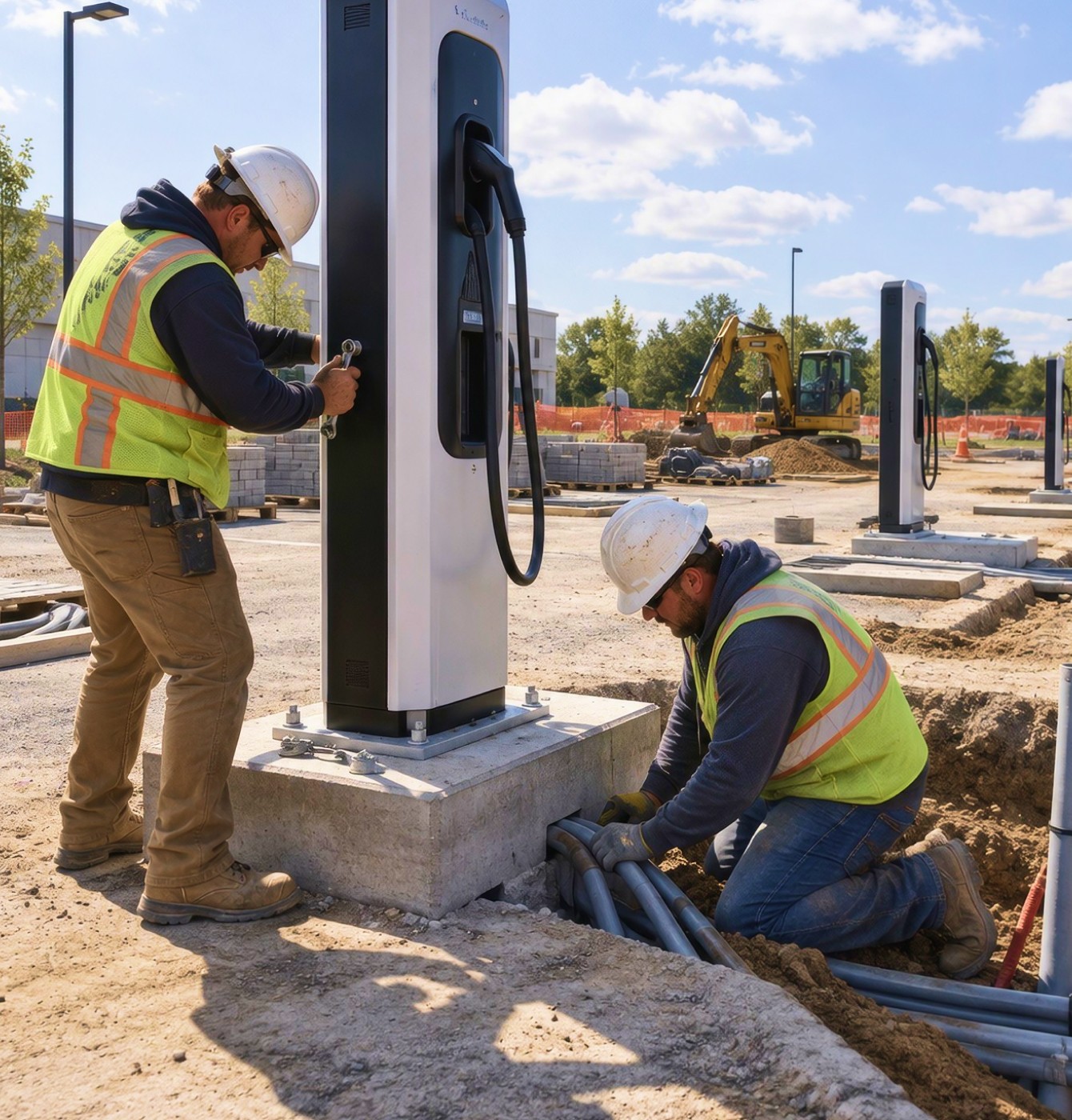 Design and construction of an EV charging site